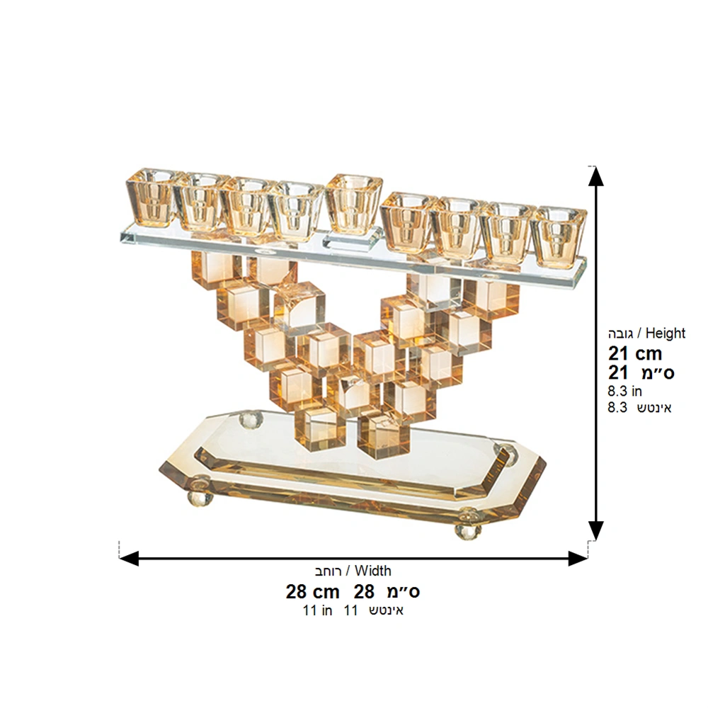 חנוכייה קריסטל מהודרת 28X4 ס"מ – תמונה 3